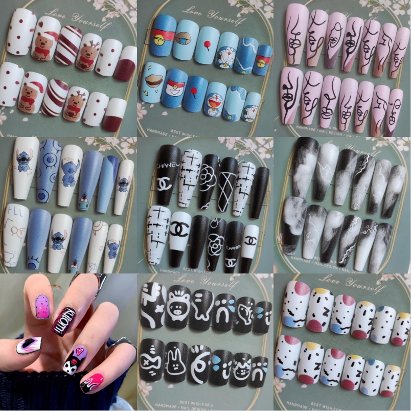 Bộ 24 Móng Tay Giả Trang Trí Nghệ Thuật 51-100 - MixASale