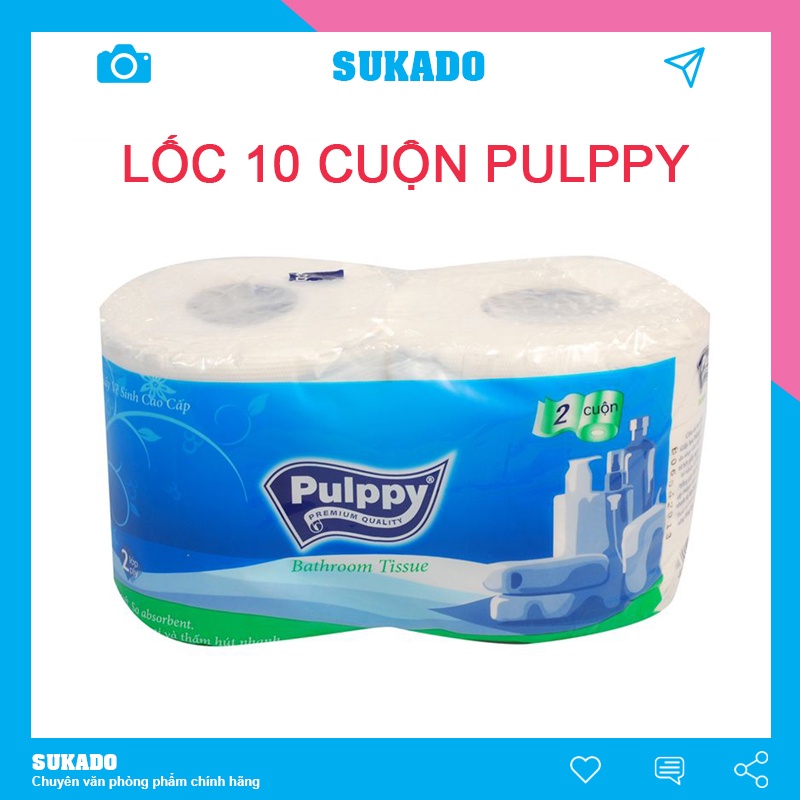 Giấy vệ sinh Pulppy giấy dai - Lốc 10 cuộn BIGSUKA