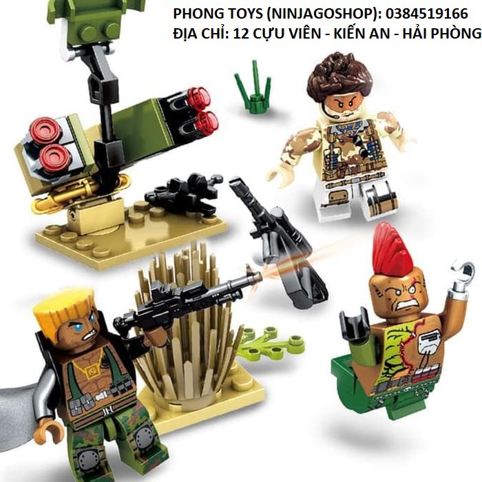 Lắp ráp xếp hình LEGO BLOCK GOLD 11688 : Ngăn chặn máy bay trực thăng quân đội 340 mảnh