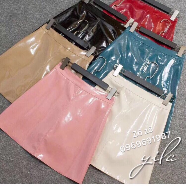 Chân váy da bóng Mã 482