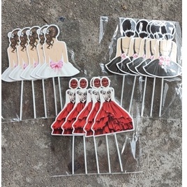 Set cắm 5 cô gái quay lưng trang trí bánh sinh nhật