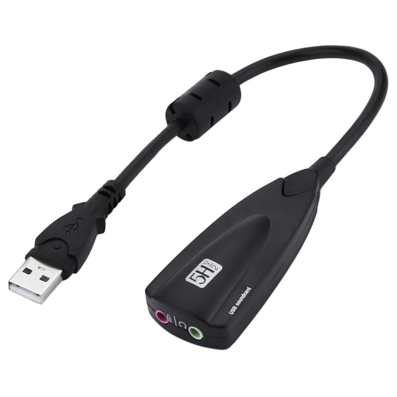 USB Sound card cao cấp 5Hv2 7.1 - Dây chia MIc và Loa từ cổng USB Hàng chính hãng