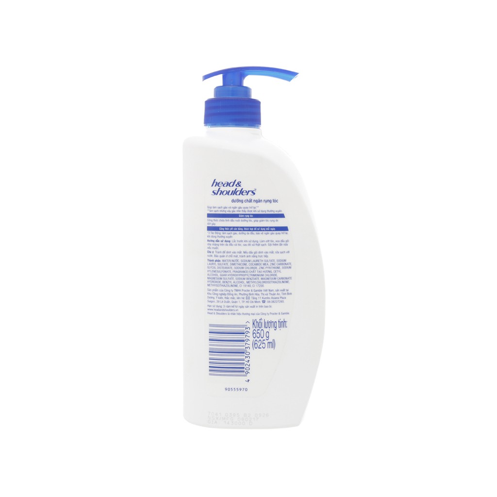 Dầu Gội Head &amp; Shoulders Dưỡng Chất Ngăn Rụng Tóc Anti-Hairfall 625ml