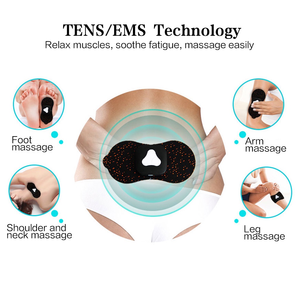 Salorie USB Rechargeable TENS EMS Body Massager Wireless Neck Back Massager Muscle Stimulator Massage Device Physiotherapy Relaxation