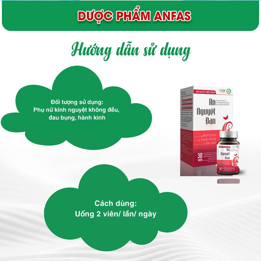 Giảm rối loạn kinh nguyệt An Nguyệt Đan Anfas  giảm đau bụng kinh, bổ huyết điều kinh