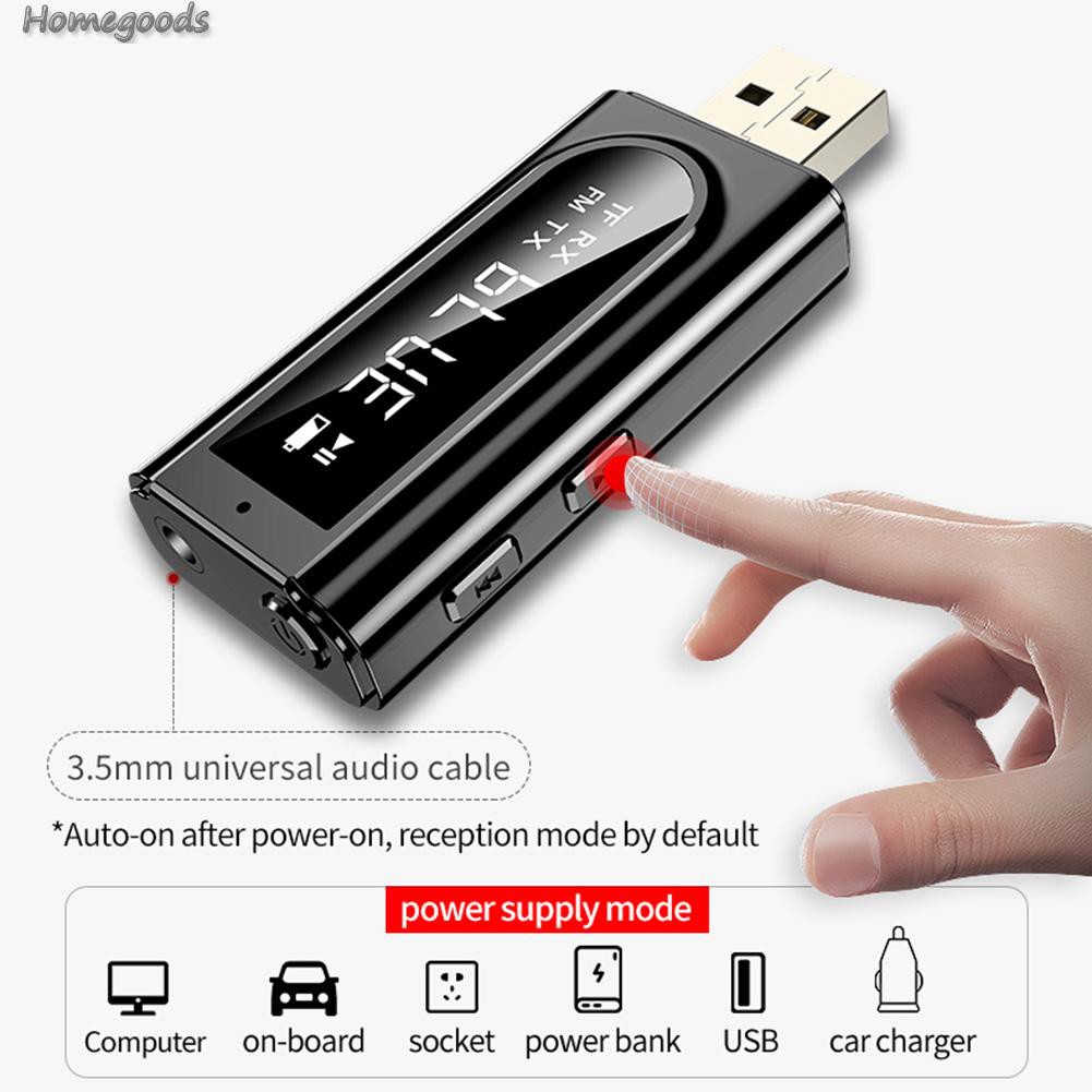 Bộ Thu Phát Âm Thanh Bluetooth Không Dây 3.5mm Aux Fm Mp3 Cho Xe Hơi