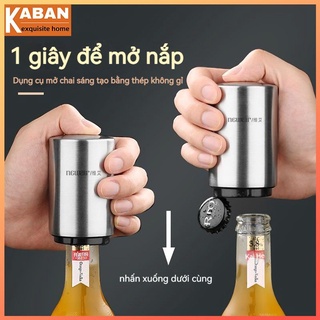 Thép không gỉ bia rượu khui hộp mở bia đa chức năng sáng tạo kiểu máy ép tự động nắp chai tạo tác dụng cụ mở chai bia kiểu máy ép kiểu khui chai tự động quảng cáo bia khởi động tùy chỉnh