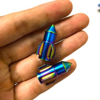 ỐC CHÂN VAN NÚT CHÂN VAN HƠI MÀU TITAN 7 MÀU HÌNH TÊN.LỬA - LẮP HẦU HẾT MỌI LOẠI VAN XE MÁY - 3T RACING