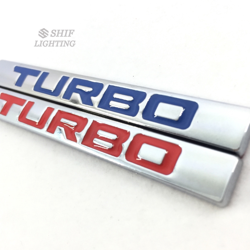 Logo &quot; turbo &quot; bằng kim loại dán trang trí xe hơi