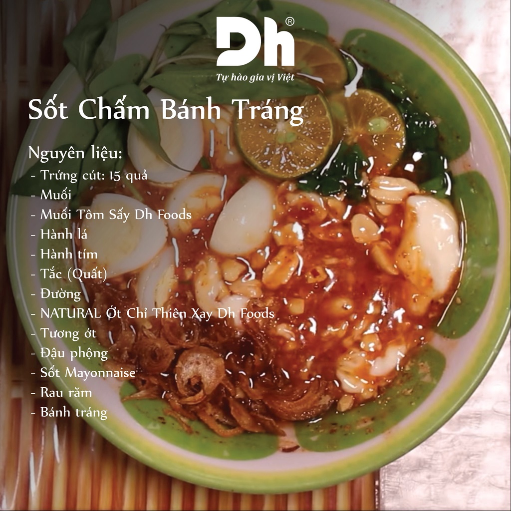 Muối tôm sấy Dh Foods muối tôm chấm hoa quả, rau củ, hải sản vị cay nhè nhẹ 110gr