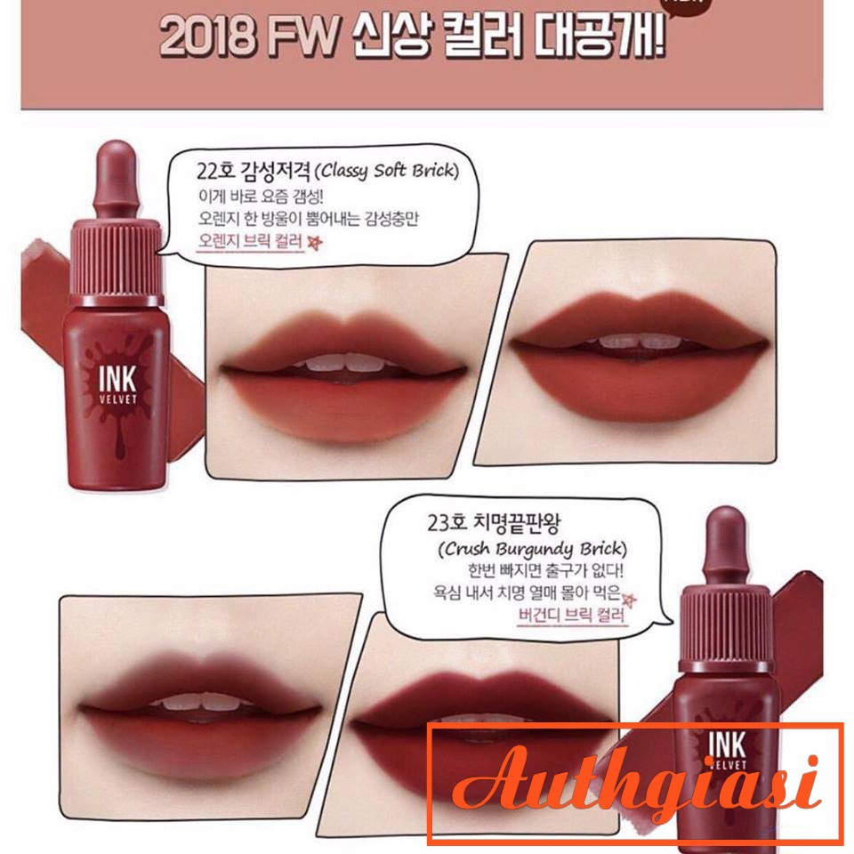 Son Peripera Ink Velvet Màu Mới 22 Cam Cháy và 12 Hồng Đào lên màu cực chuẩn | BigBuy360 - bigbuy360.vn