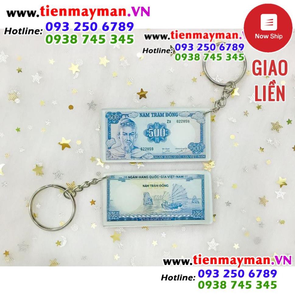 [shopee trợ giá] MÓC KHÓA HÌNH TIỀN XƯA - Tờ tiền 500 đồng Trần Hưng Đạo