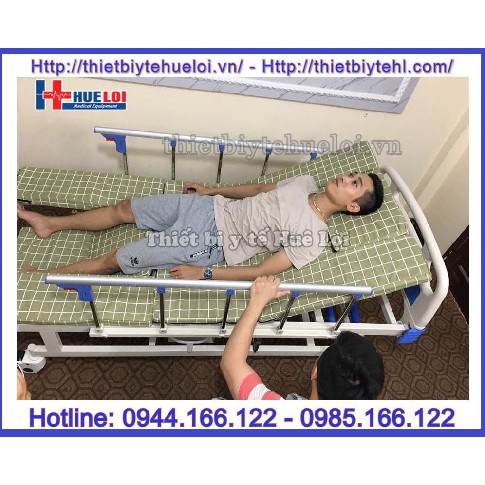 Giường bệnh đa năng 4 tay quay hạ chân góc nhỏ