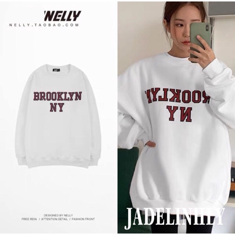 Áo sweater nelly nỉ sale (có sẵn) brooklyn ny