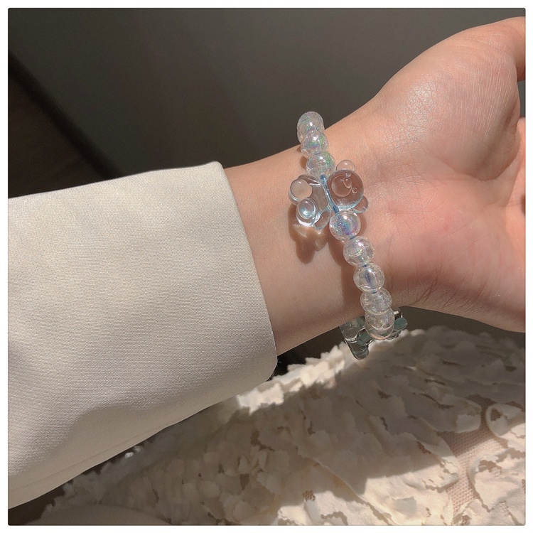 Vòng đeo tay trong suốt hình gấu hoạt hình dễ thương cho nữ