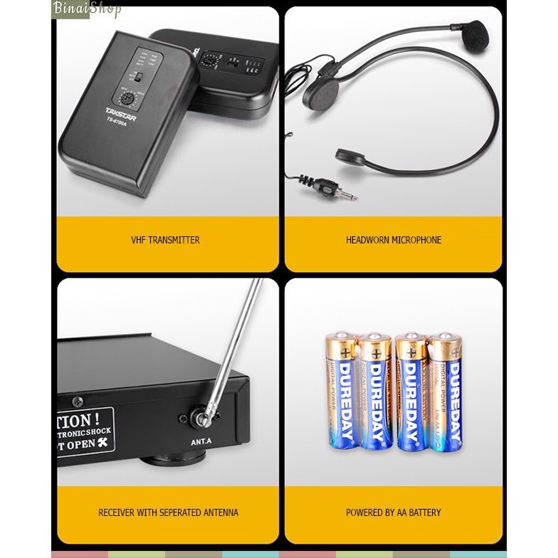 Takstar TS-6700PP - Bộ Micro Cài Áo Không Dây VHF
