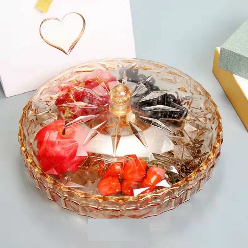 Khay đựng mứt, bánh kẹo, nhựa pha lê cao cấp 35 cm