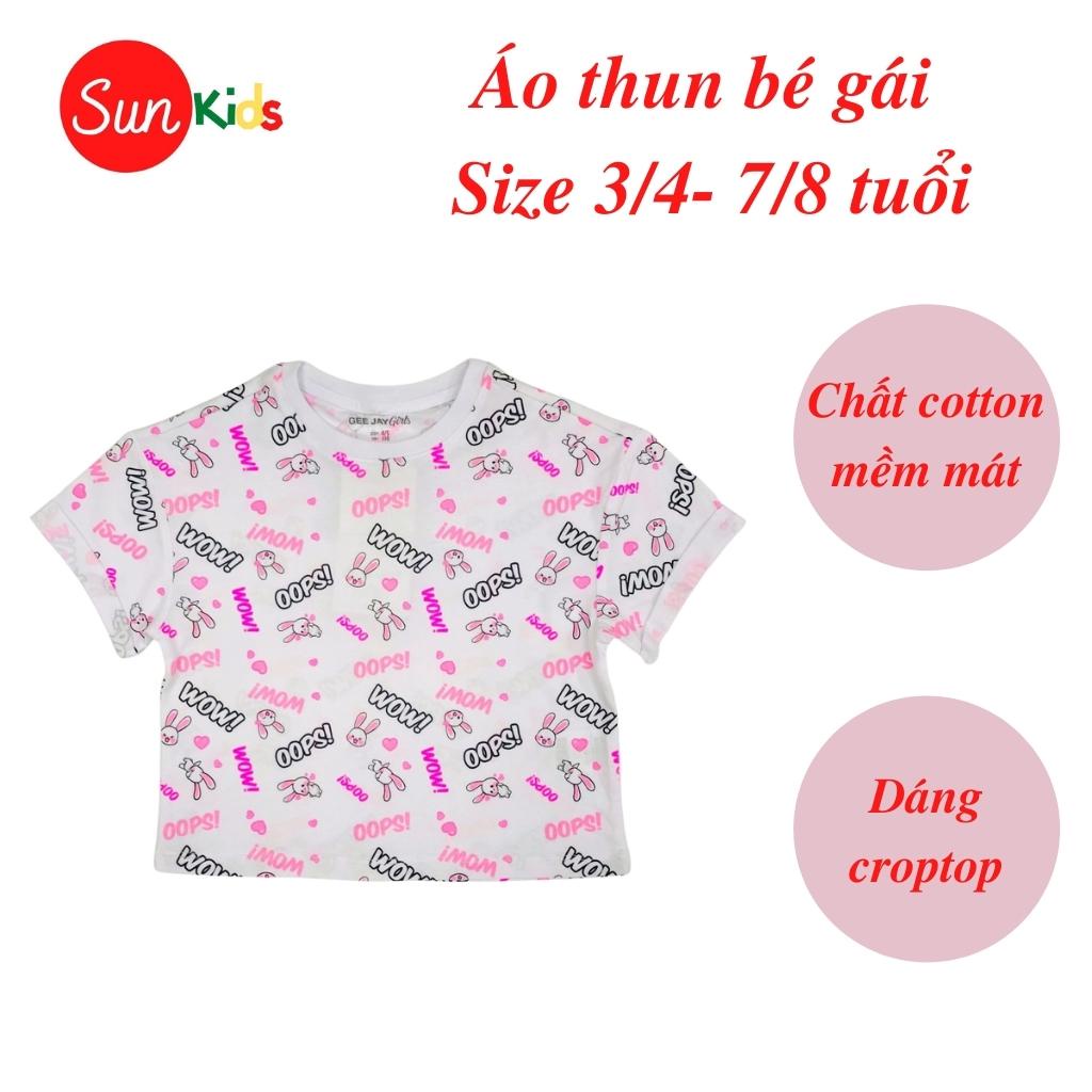 Áo thun cho bé gái, áo phông bé gái chất cotton mềm mát, size 3/4 - 7/8 tuổi - SUNKIDS