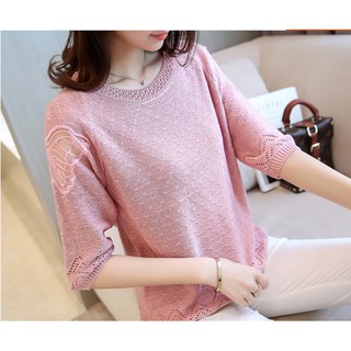 Áo len nữ điểm cánh bướm ở tay áo