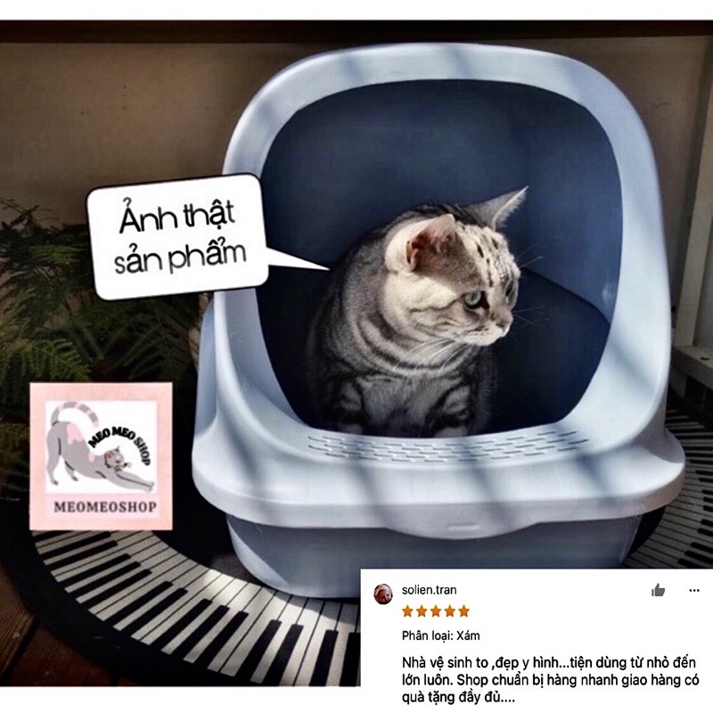 Nhà vệ sinh có nắp 1 cửa❤️khay vệ sinh cho mèo❤️nhà vệ sinh chống văng cát cho thú cưng