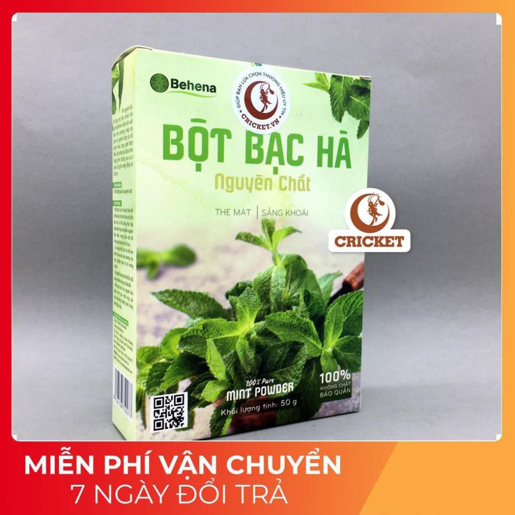 Bột Bạc Hà Nguyên Chất Behena The Mát Sản Khoái Trị Mụn Làm Đẹp Da - Hộp 50g [Helifood]