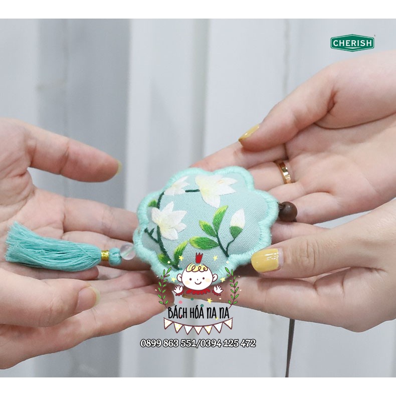 Kit thêu tay trang trí Túi thơm CỔ TRANG May Mắn Cầu An dành cho người mới tập thêu - Bách hóa na na