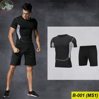 Bộ Quần Áo Thun Thể Thao Nam Tập GYM B-001