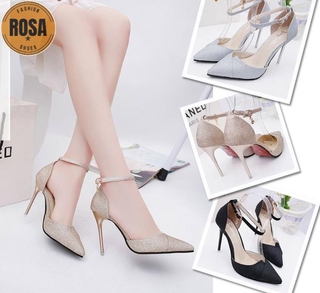 Giày cao gót nữ đế 9p gót nhọn vá mũi xinh xắnCG0310 giày khoét mũi kim tuyến 9p Mys Loviie.Corner Rosa Shoes