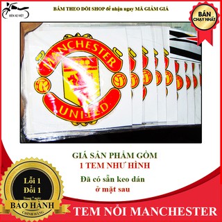 [ẢNH THẬT] 2 CHIẾC TEM NỔI, DECAL DÁN HÌNH LOGO MANCHESTER. CỰC ĐẸP - THIẾT KẾ KIỂU 3D CHỐNG NƯỚC VÀ KHÔNG PHAI MÀU