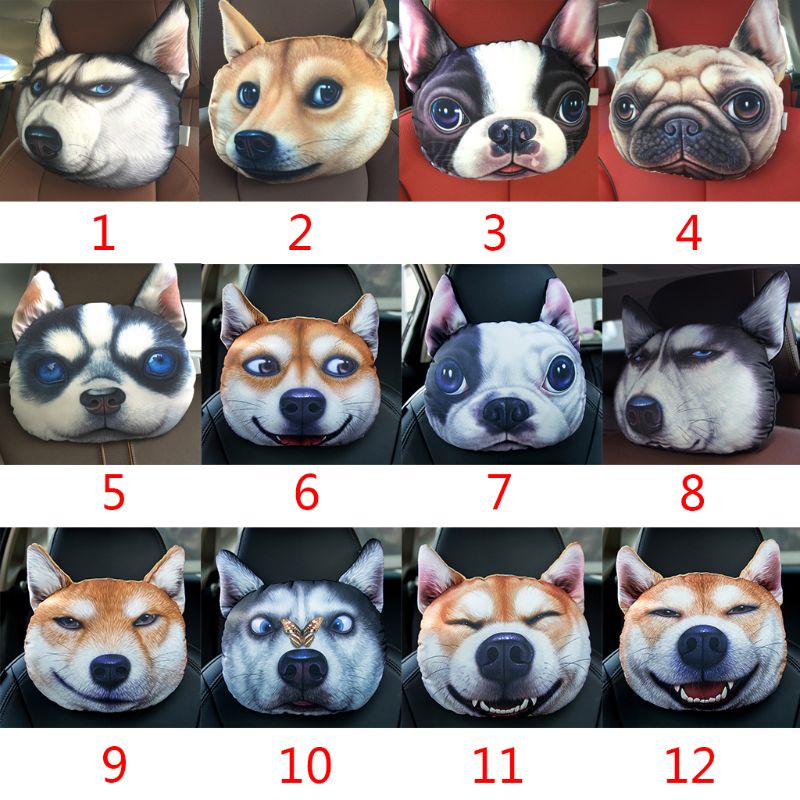 Gối kê cổ hình mặt chó 3D dễ thương