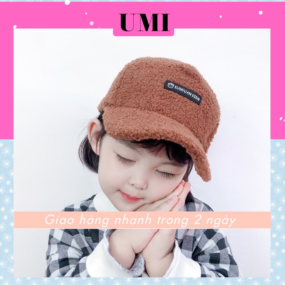 Mũ Lưỡi Trai Hàn Quốc Vải Lông Cho Bé Nhiều Màu Cực Xinh Xắn UMI 20208304k5