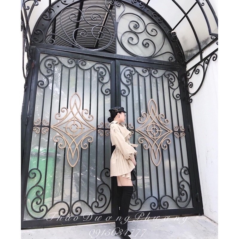 Set áo vest mix chân váy xếp ly vải kaki 2 da đẹp