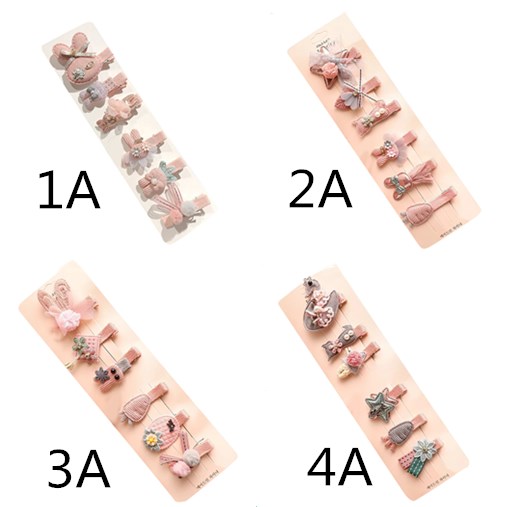 Set 6 Kẹp Tóc Kiểu Hoạt Hình Đáng Yêu Cho Bé Gái