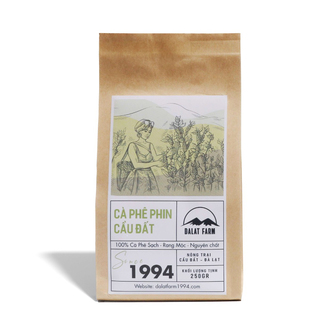  Cà Phê Phin Cầu Đất Dalat Farm - Túi 250Gr (Dạng bột)