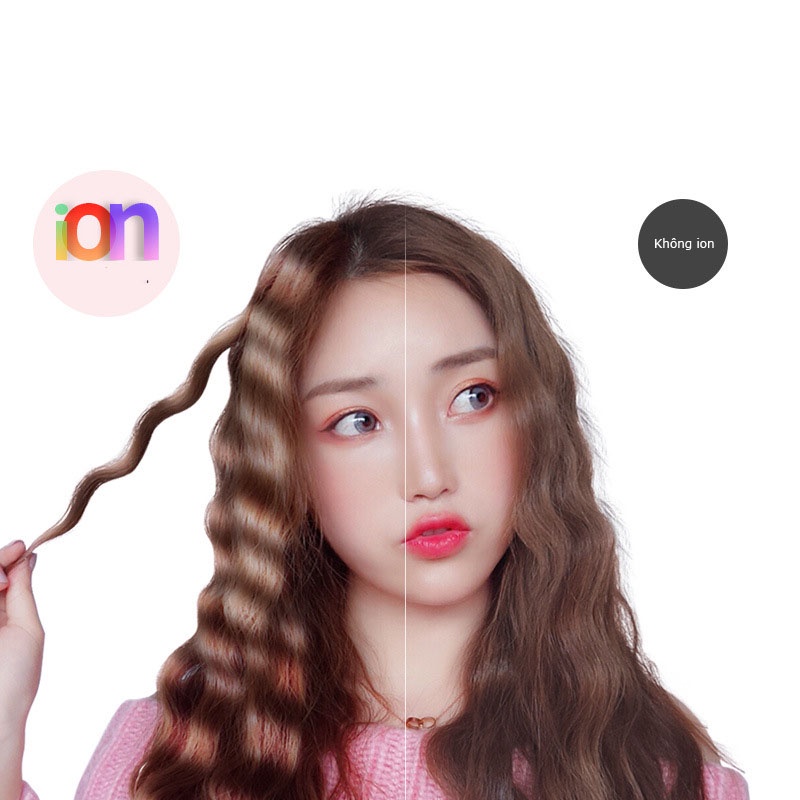 Máy làm tóc uốn xoăn sóng nước size 32mm  màn LCD hiện nhiệt tùy chỉnh công nghệ gốm sứ bảo vệ tóc AKIO Mart