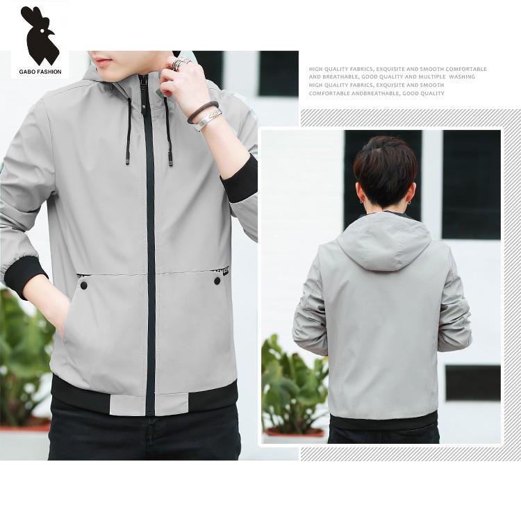 ❤️FREESHIP❤️ ( siêu cấp ) Áo khoác dù nam có nón AKD119 MODEL (xám)