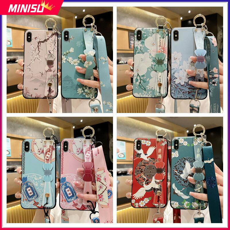 Ốp Điện Thoại Mềm Họa Tiết Hoa Vintage Có Dây Đeo Cho Samsung Note 10 10Plus 10Lite