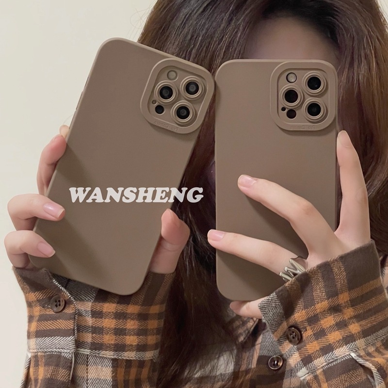 Ốp điện thoại màu trơn bảo vệ camera thời trang thu đông cho iPhone 13 pro max 12 11 13 pro xs 7p | BigBuy360 - bigbuy360.vn