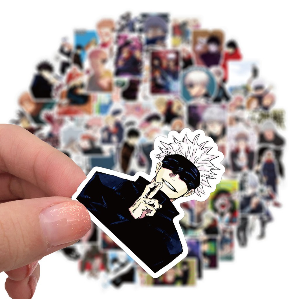 Set 100 miếng sticker dán trang trí hình các nhân vật trong Jujutsu Kaisen