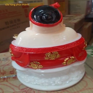 thần tài ông địa đế tròn đỏ ( bột đá )