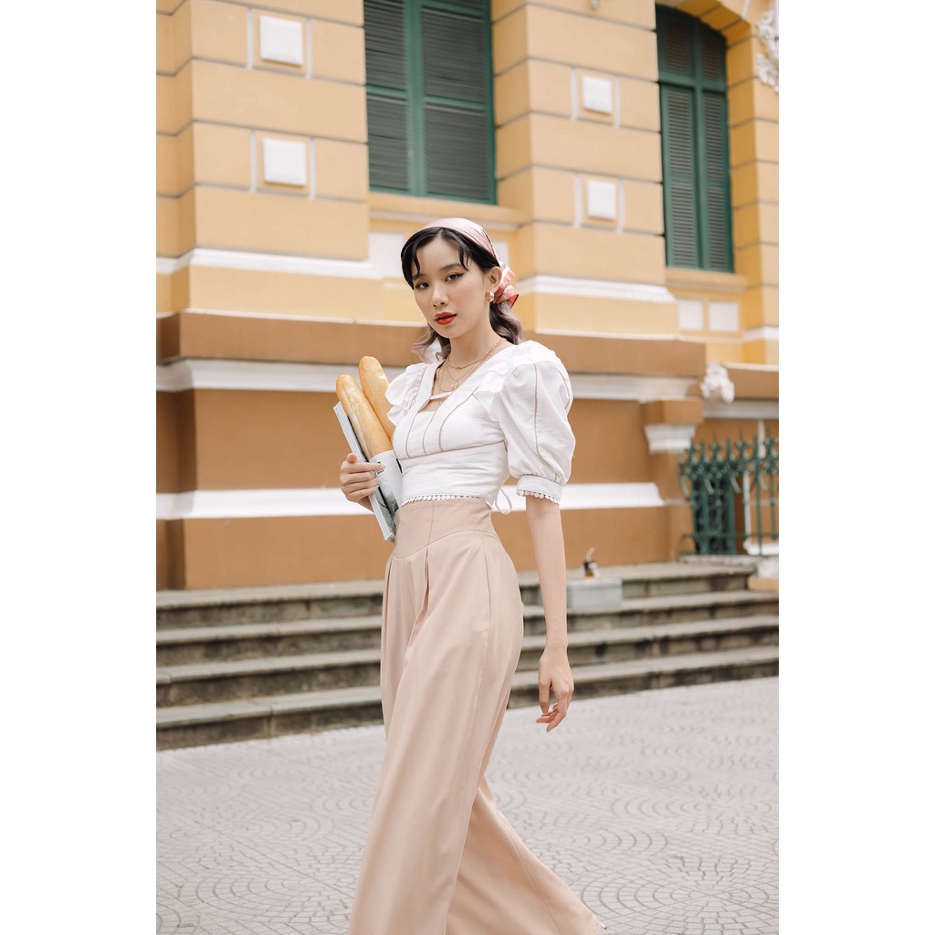 SÒ VINTAGE - YORI Quần ống rộng túi xéo cạp rộng | BigBuy360 - bigbuy360.vn