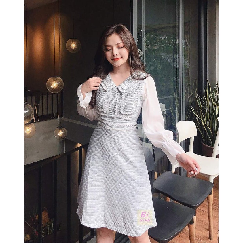 Váy dạ phối tay sơ mi - VD02