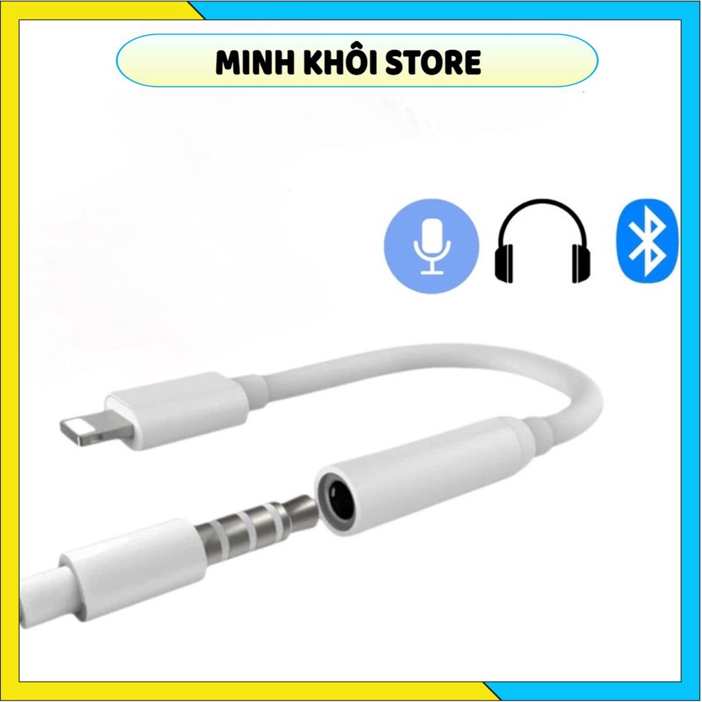 Jack chuyển đổi JH002 cho ip sang chân tai nghe tròn hỗ trợ mic đàm thoại