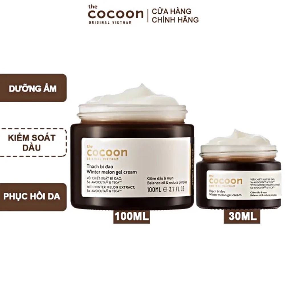 Thạch bí đao dưỡng ẩm Cocoon Winter Melon Gel Cream 100ml cung cấp độ ẩm cho da dầu mụn