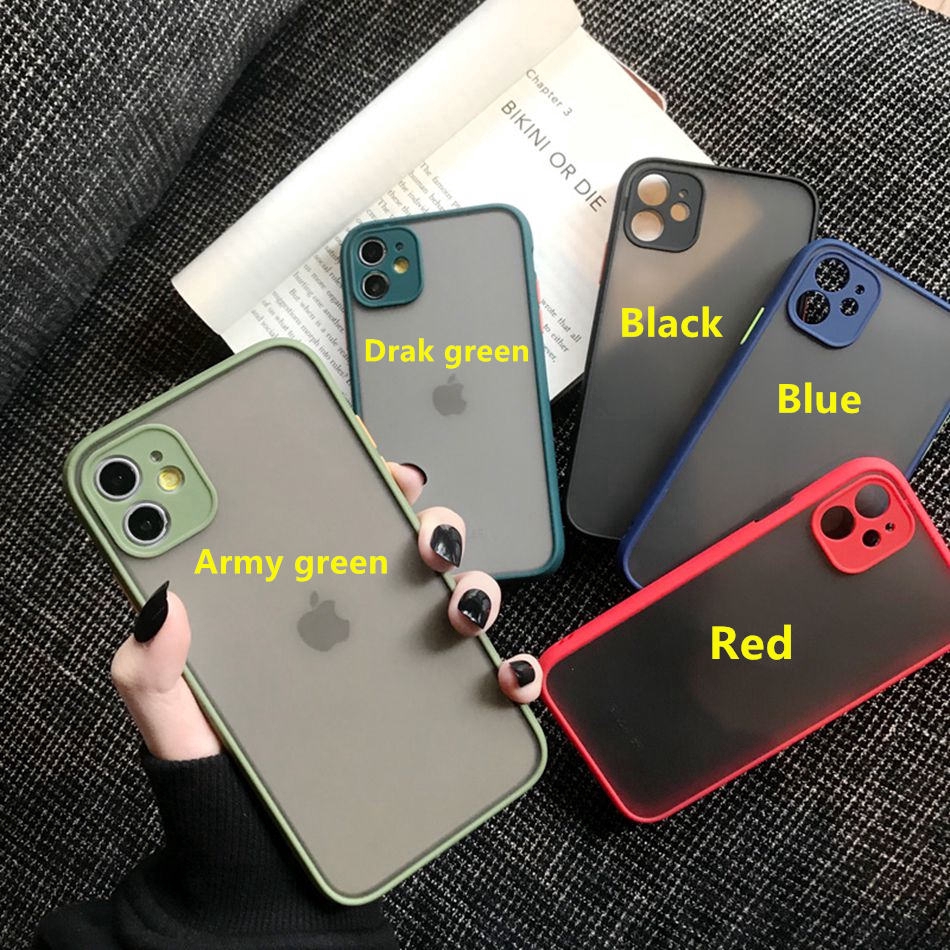 Casing iPhone 7 8 6 6s Plus Candy Colors Precision Holes Matte Hit Color Clear Skin Feel TPU Soft Phone Case