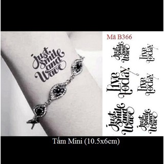 Xăm dán Tattoo chữ B366