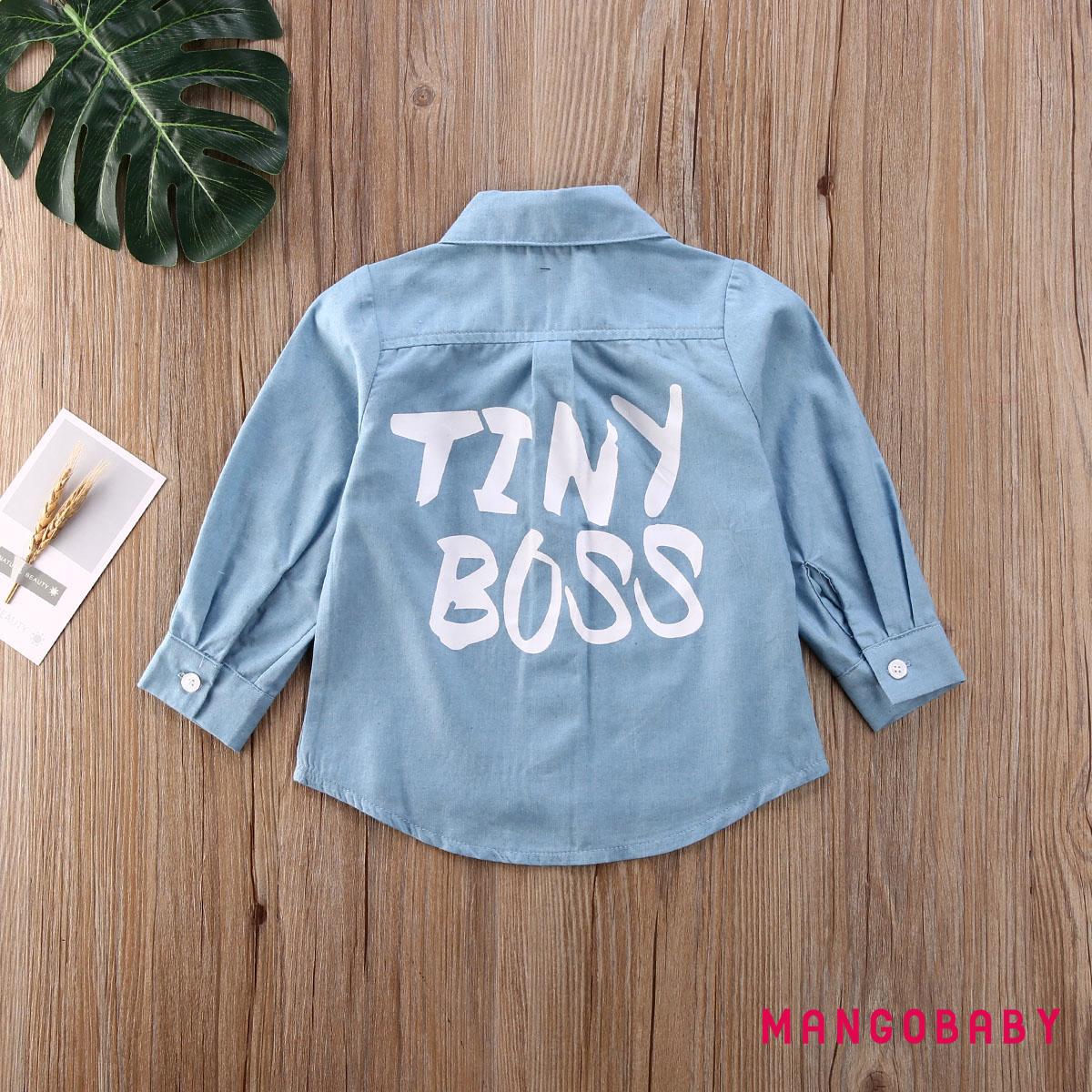 Áo Sơ Mi Denim Tay Dài Phong Cách Đường Phố Cho Bé Gái