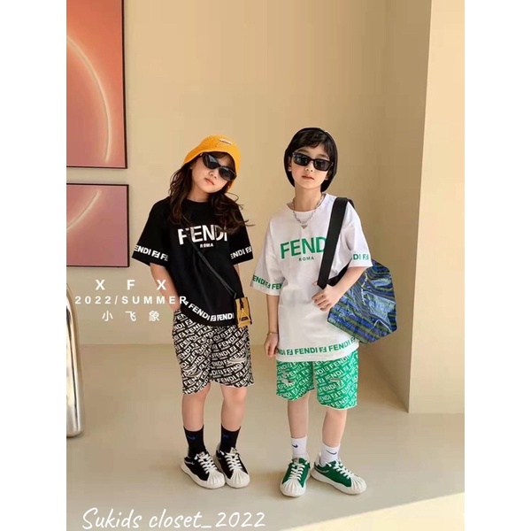 bộ fen.di áo cotton quần lụa