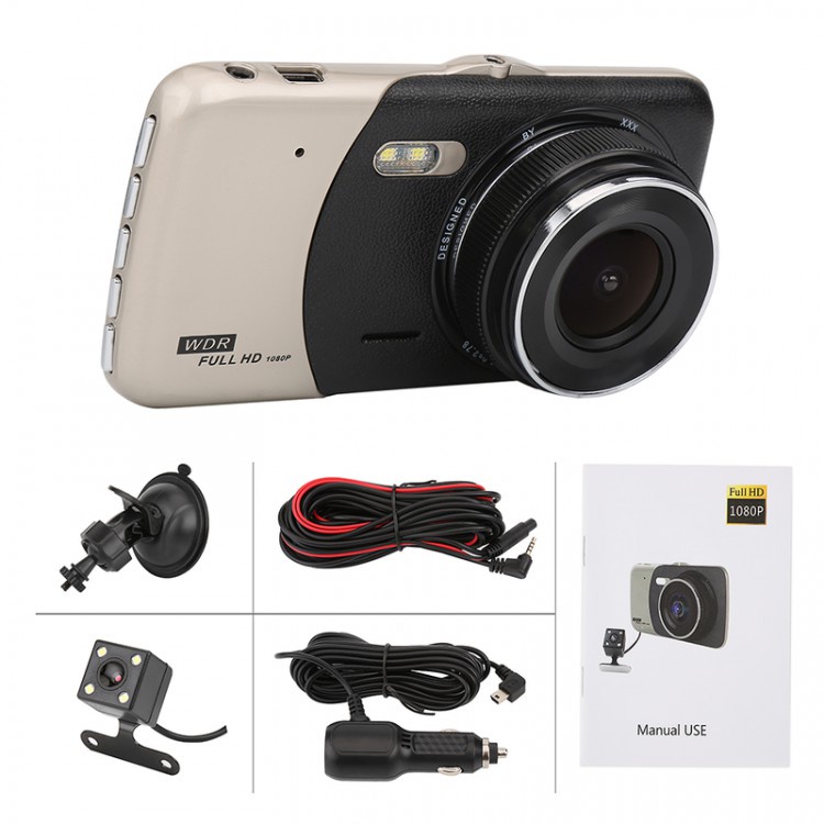 Camera hành trình oto wdr x600 full hd 1080p - Camera giám sát xe ô tô xe hơi - bộ 2 cam trước và sau - 8166