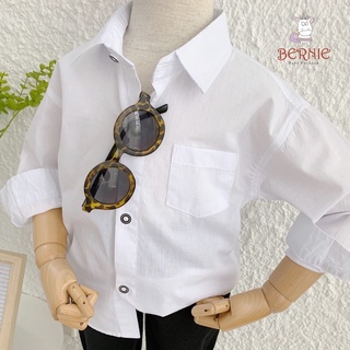 Áo sơ mi trắng basic bé trai